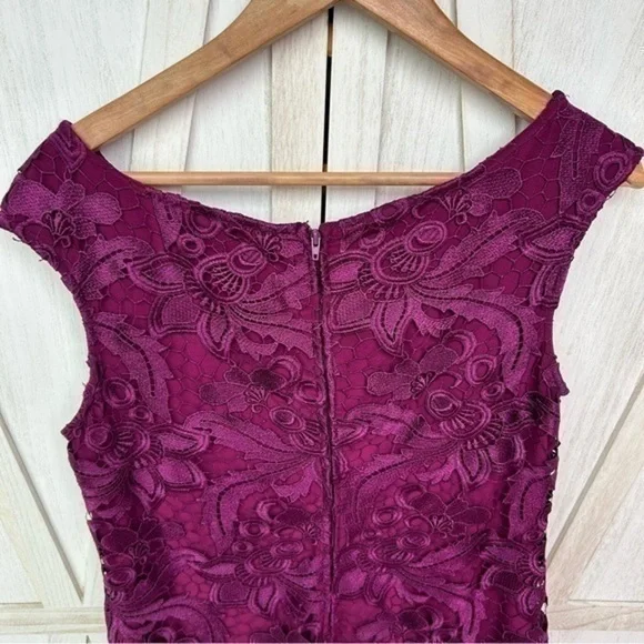💋LAUREN RALPH LAUREN NEW Women's fuchsia Purple Lace Sleeveless Sheath Dress 12 - Picture 10 of 10